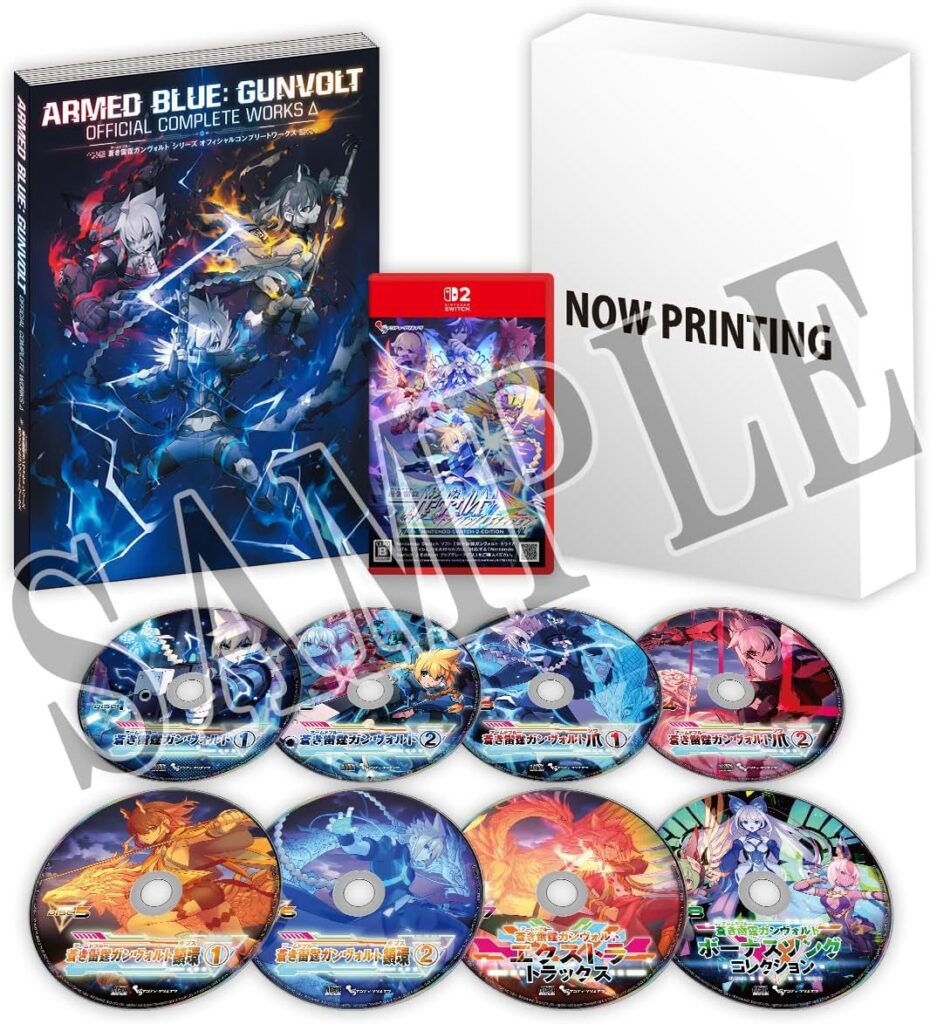蒼き雷霆 ガンヴォルト トライアングル エディション Nintendo Switch 2 Edition 限定版 -Switch2 【Amazon.co.jp限定】特典 オリジナル缶マグネット 同梱 & 【特典】A4設定資料集、サウンドトラックCD（7枚組）、歌曲CD（1枚組） 同梱 & 【早期特典】A4クリアファイル 同梱