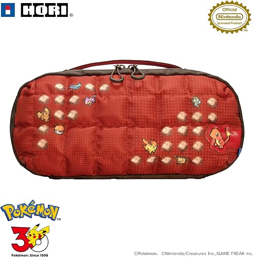 【任天堂ライセンス商品】ポケモン ピクセル アートシリーズ キルティングミディアムポーチ for Nintendo Switch™ 2 Pixel - 赤 -